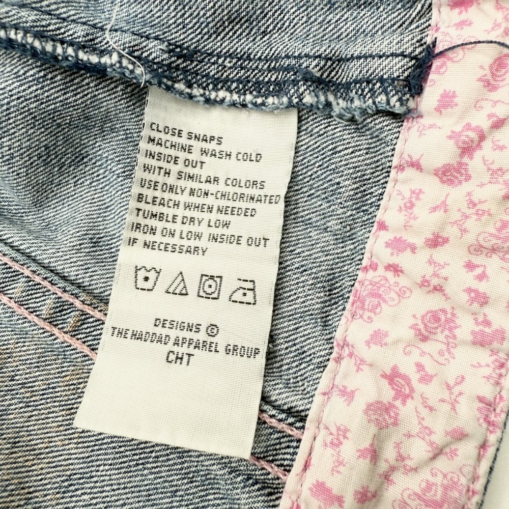 My 1st Levi's Denim Jean Jacket Trucker Pink Floral Vintage Y2K Kidcore Baby 18M - Picture 12 of 14
